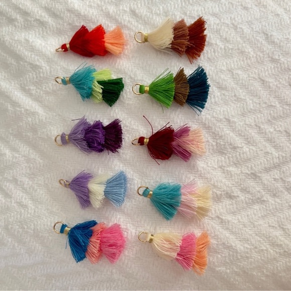 90 COLORFUL TIERED TASSELS for Earrings, Keychains, Crafts & More! 10 Colors - Picture 8 of 15